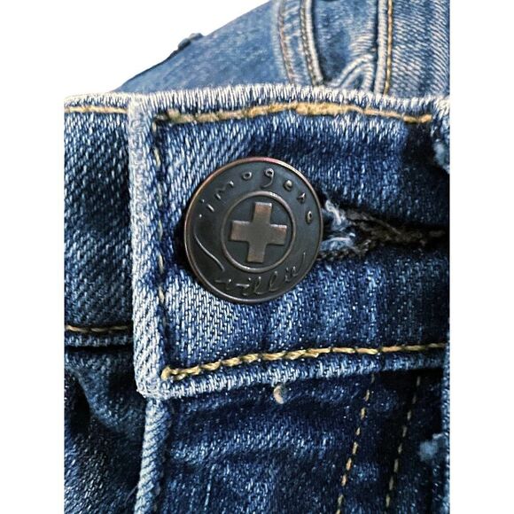 Imogene + Willie Low Rise Jeans Slim Blue Bottom Medium White Wash Open Hem 25 - Picture 3 of 11